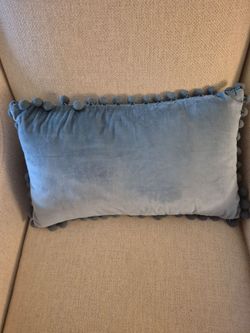 2 blue velvet pillows-bolster or lumbar