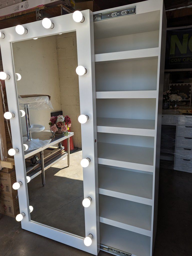 Hollywood Mirror With Storage 