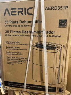 Aeric 35 pt. Dehumidifier (For Rooms 1(contact info removed) sq. ft) ENERGY STAR Certified, in White