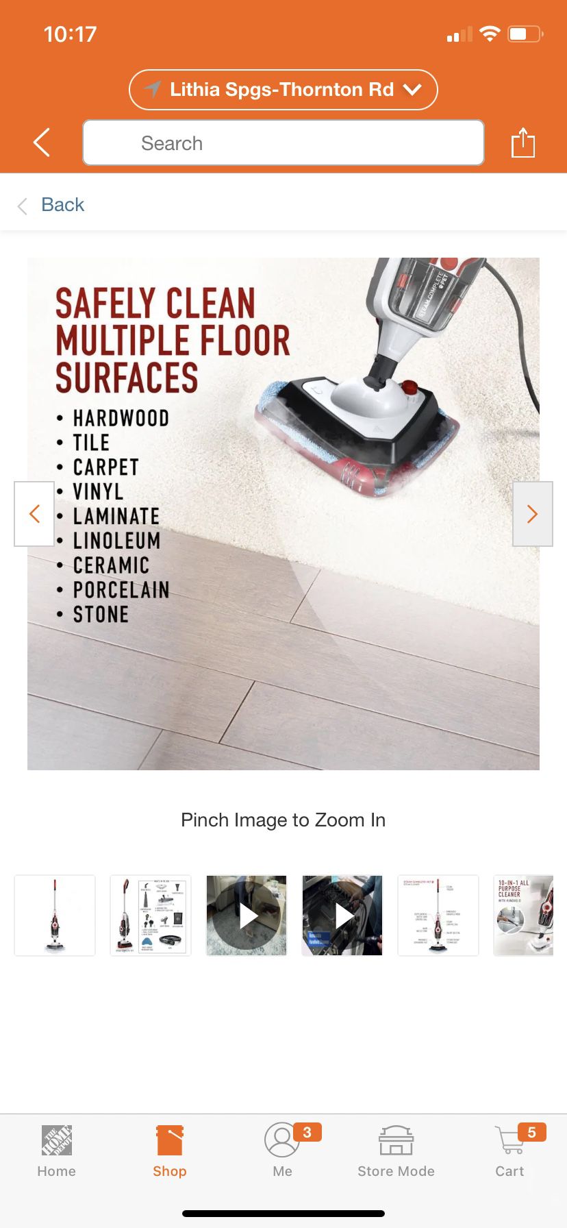 Hoover Steam Complete Pet Steam Mop, Hard Floor Steam Cleaner with Removable Multi-Purpose Handheld