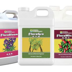  2.5 Gallon Flora  Trio Grow, Bloom, Micro