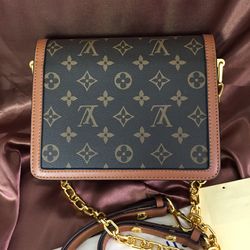 Louis Vuitton Dauphine MM Monogram Reverse Canvas Leather Bag