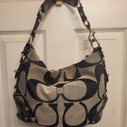 Mk Grey n black signature  handbag