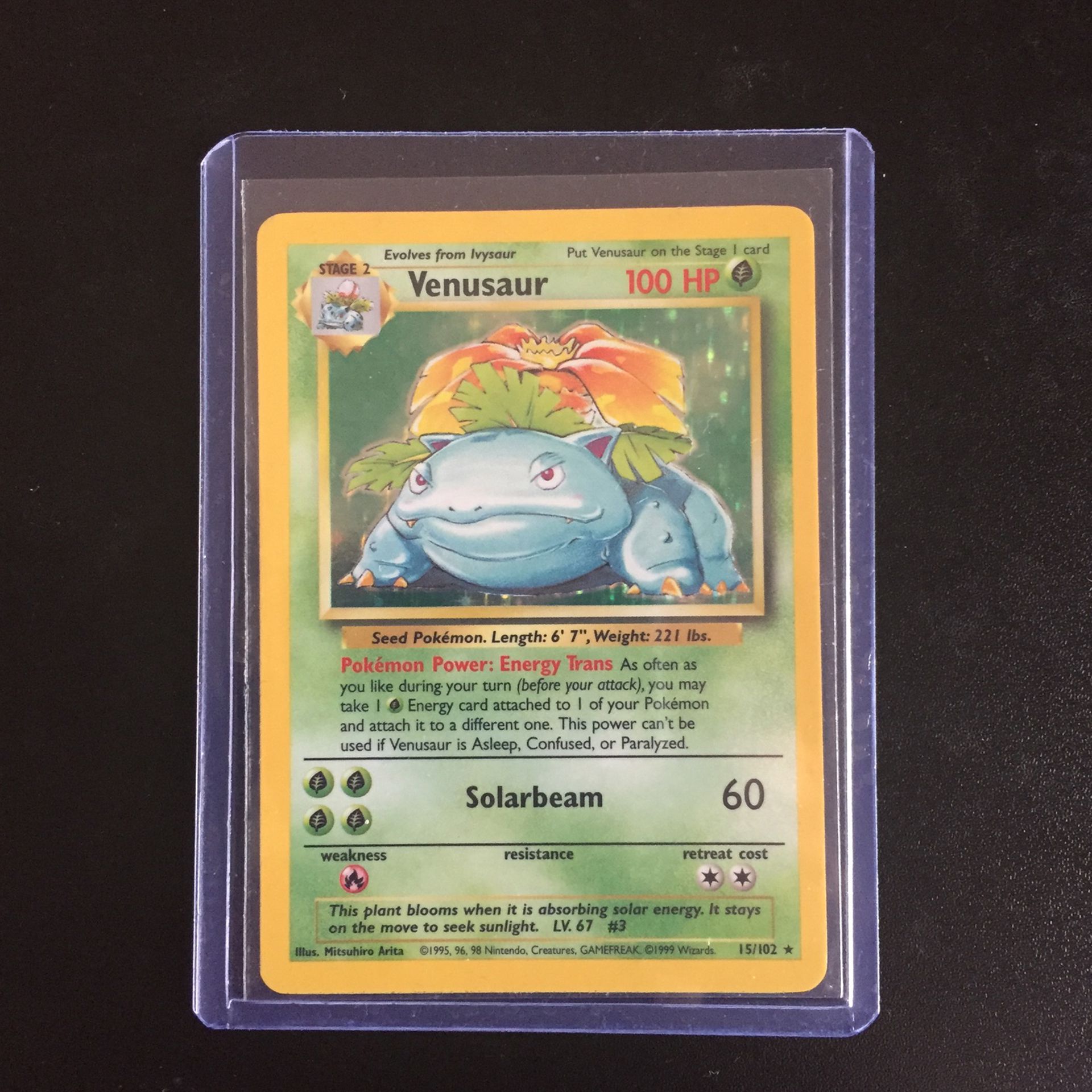1999 Base Set Venusaur Holo Pokemon Card