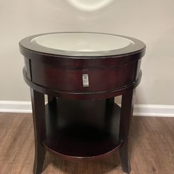 Z Gallery Dark Brown Mirrored Table With Drawer 