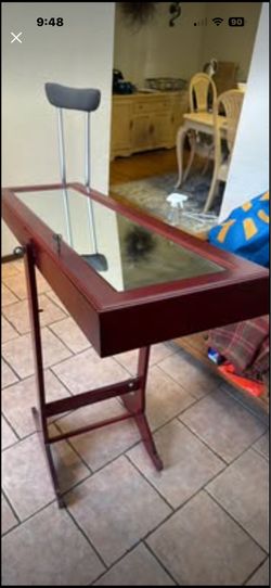 Jewelry cabinet with mirror , 18 x18x 57  like new no scratch Ect .