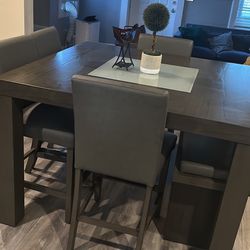 Gray Counter Height Dining Set For 4-8 People