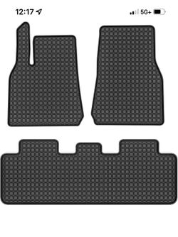 Floor Mats For 2020-2024 Tesla Model Y 1st & 2nd Row All Weather Liners 3pcs