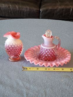 Vintage Cranberry Hobnail