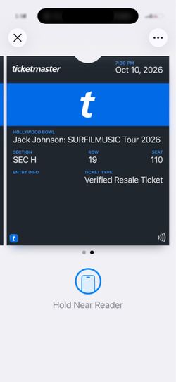 2 x Jack Johnson SURFILMUSIC Tour 2026 Ticket