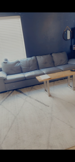 Gray leather couch