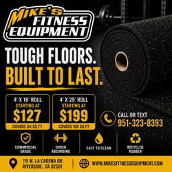 RUBBER FLOORING GYM FLOOR - Stall Mats Mat Matting Underlayment Subfloor cushion