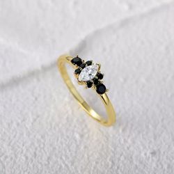 Diamond Gold Ring 925 6,7,8