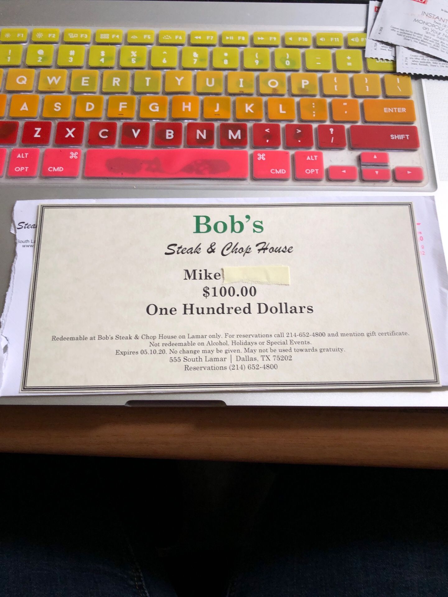 🥩 Gift Certificate for Bob’s Steak & Chip House 🥩