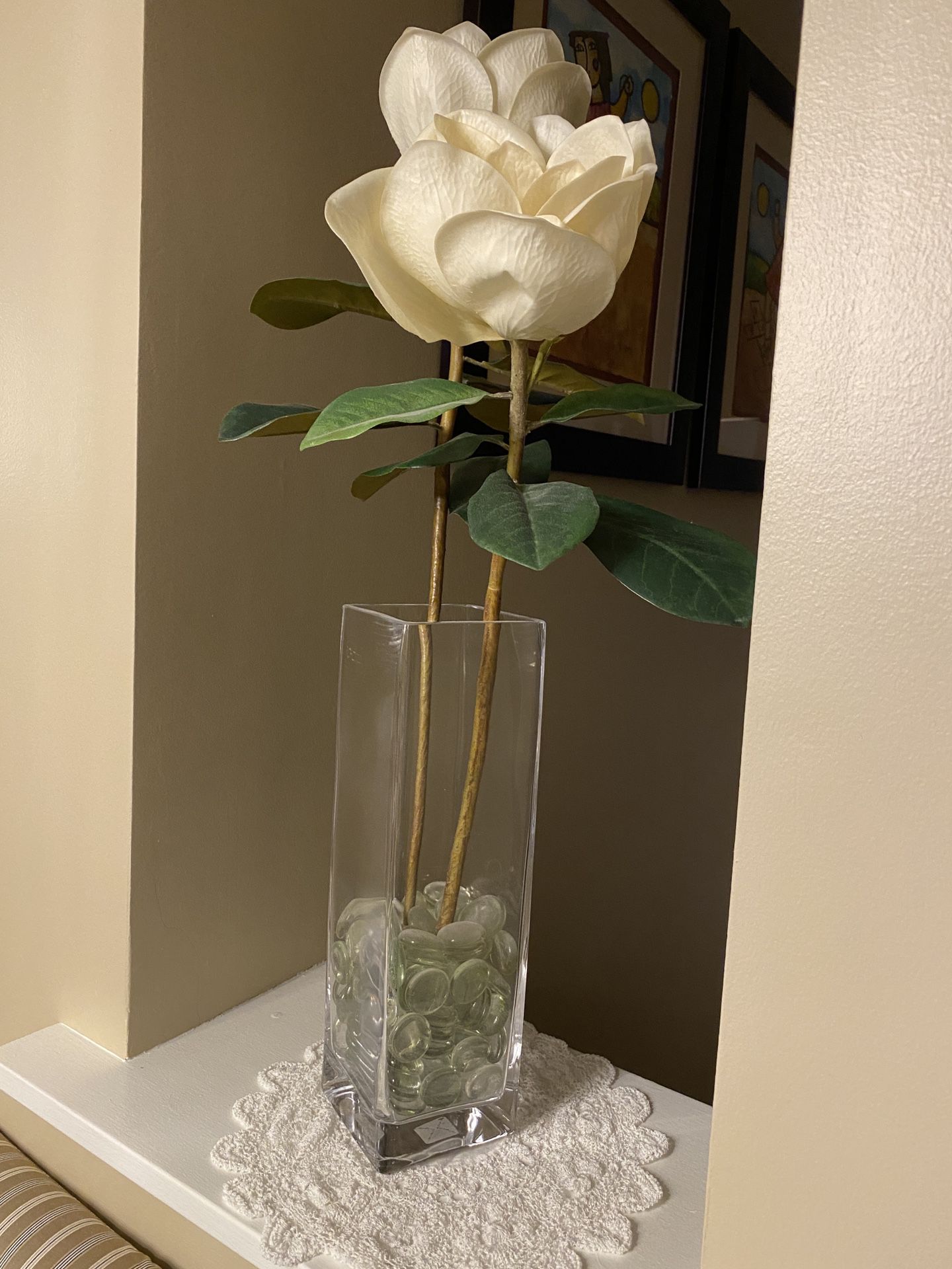 Square Vase /w Flowers