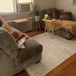 Two-Piece Brown Sectional Couch