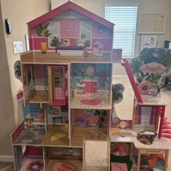 KidKraft Large Wooden Dollhouse with Outdoor Play Areas 