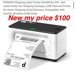 New in box MUNBYN Shipping Label Printer RealWriter 941, 4x6 Label Printer for Shipping Packages, USB Thermal Printer for Home Shipping Small Business