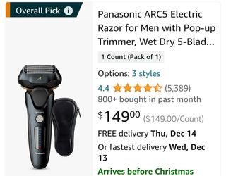 PANASONIC ES-LV67 RAZOR FOR NAN POP WET DRY 5 BLADE TRIMMER