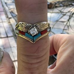NATIvE America  Diamond With Gold And Silver 