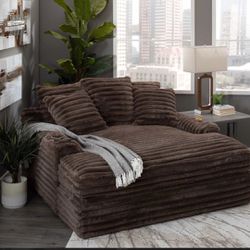 NEW Snuggle Chocolate Double Chaise Delivery Financing Available 