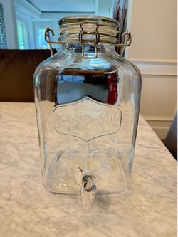 Glass Beverage Dispenser with Spigot – Vintage Farmhouse Style