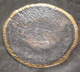Set Of 3 Gold Rimmed Plates