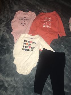 Baby onesies and leggings 3-6 months
