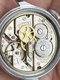 Rare Minerva Early Brand Double Signed Cal.49 Watch New Old Stock Trade