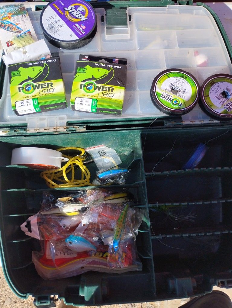Tackle Boxes, Lures,Line, Reel