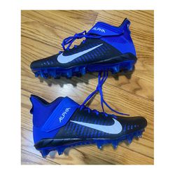 Nike Alpha Menace Pro 2 Mid Black & Blue Football Cleats Men’s Sz 13 New No Box