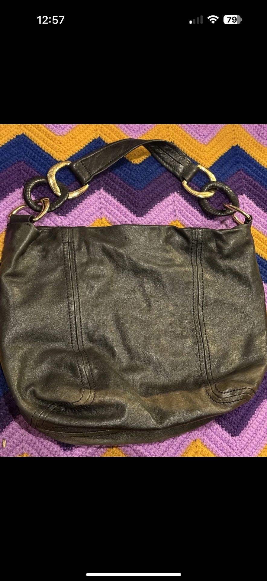 Michael Kors Bladed Faded Nappa Soft Leather Slouchy Hobo Shoulder Handbag Purse