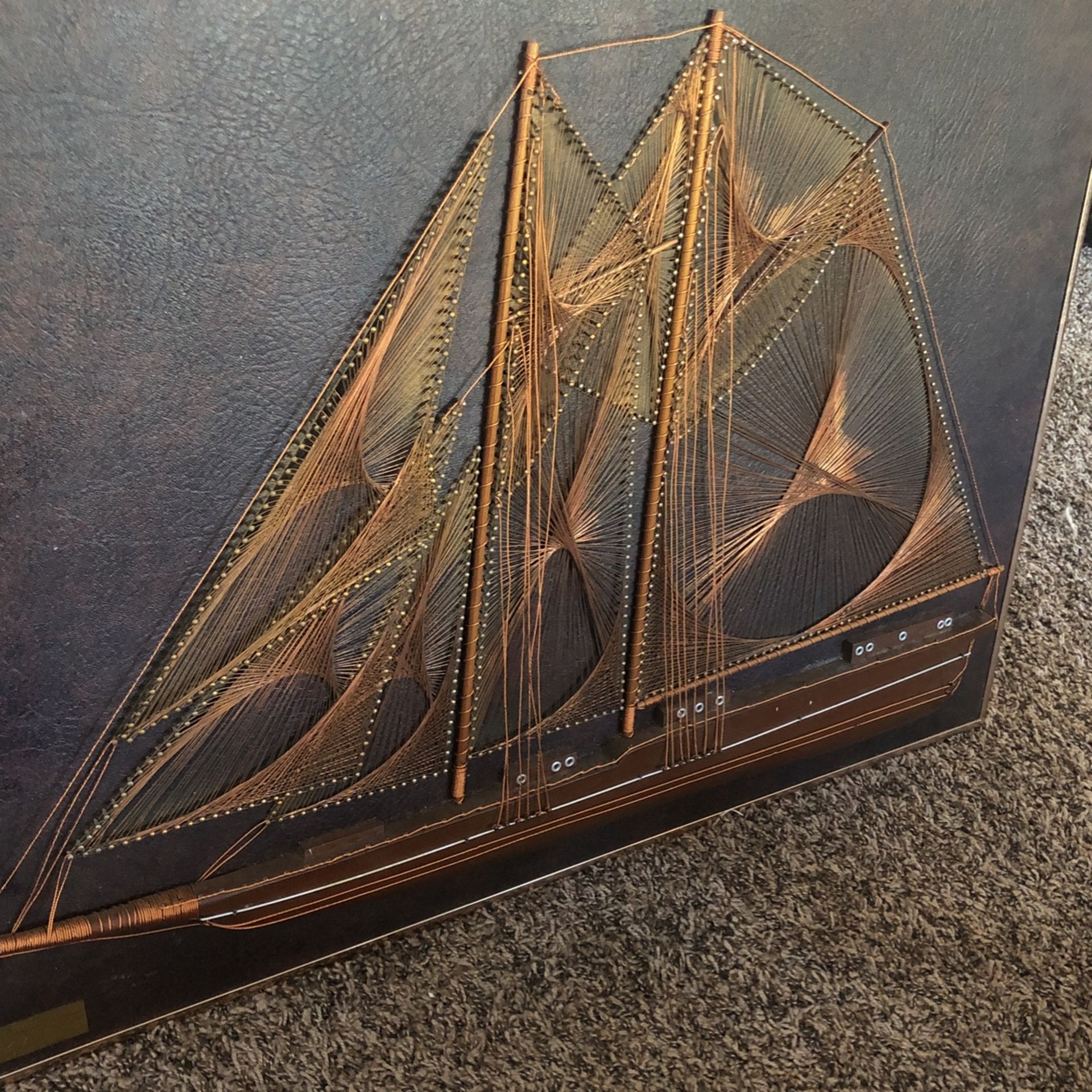 Authentic Cark Reed Wire Art sculpture Symmography Boat