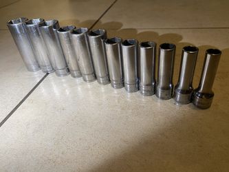 Snap on tools 12 piece 3/8 drive metric deep six point socket set 8mm -19mm