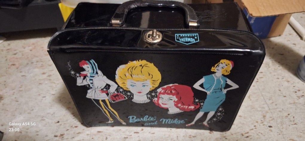 Vintage Barbie Lunch Box And Thermous