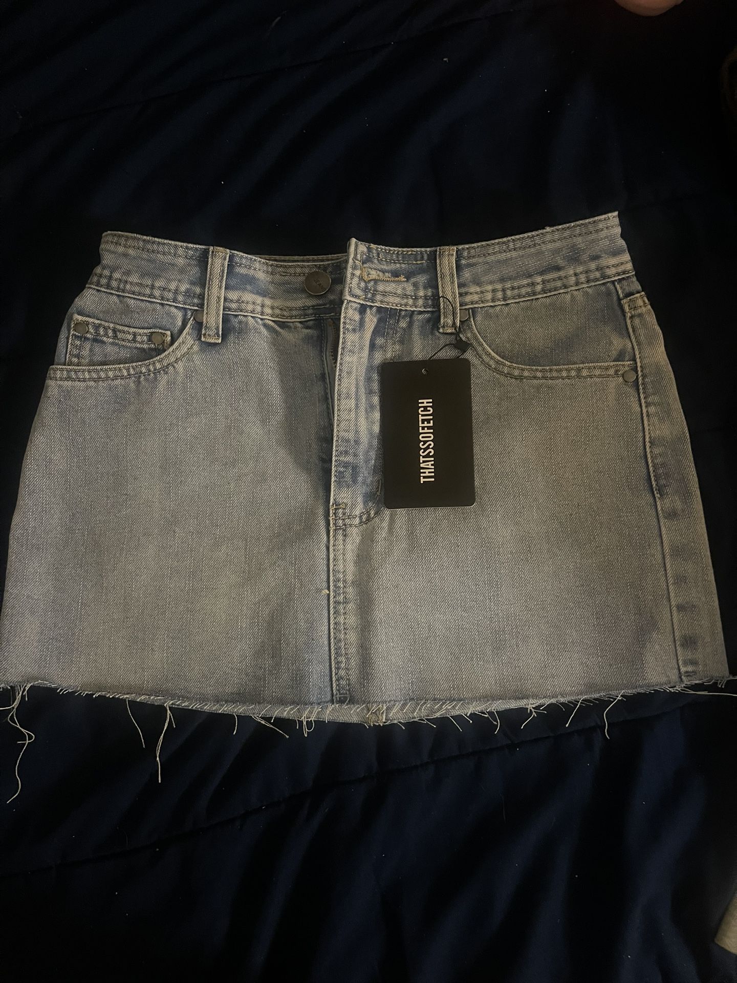 thatssofetch jean denim skirt