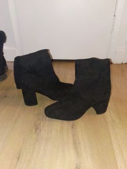 Black suede boots