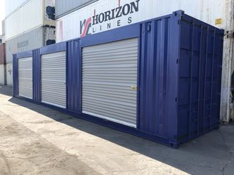 40FT Shipping Container - 3 Roll-Up Doors Included - Riverside
