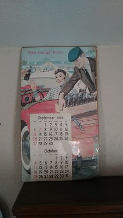 Vintage coca cola calender advertising poster