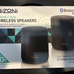 Nizoni Pairable Dual Wireless Speakers