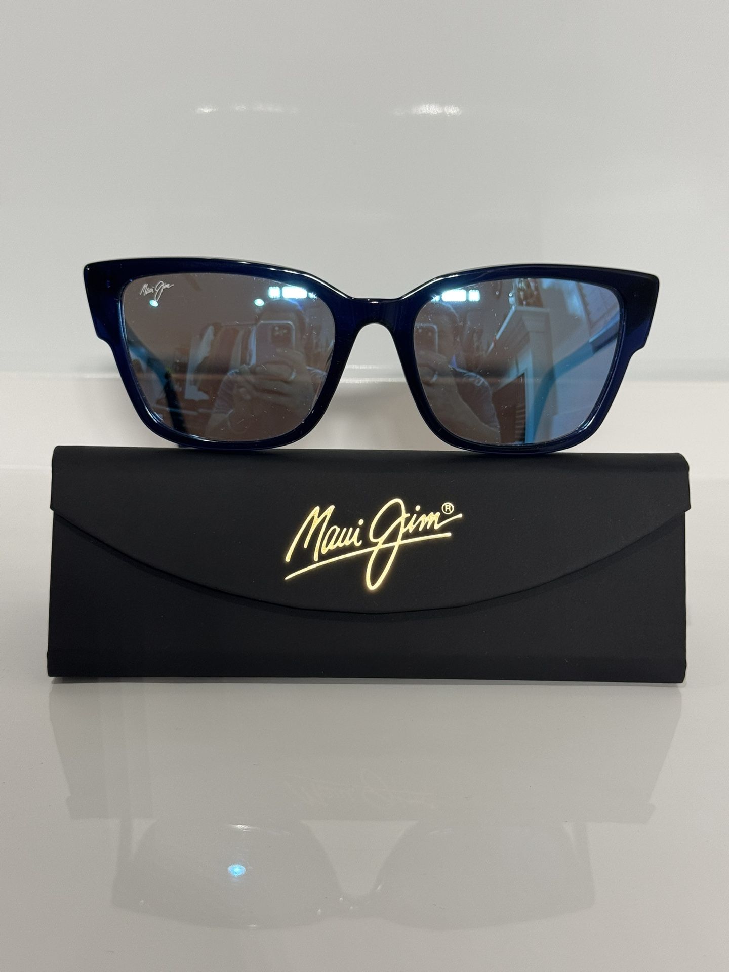 Maui Jim Kou MJ884-03 Crystal Blue Unisex Blue Mirror Polarized Sunglasses 55mm