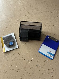 Desk Organizer, Clip Board And Felt Pads