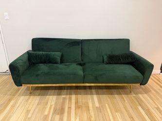 Wayfair dark green velvet futon
