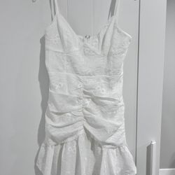 Selifie Leslie Embroidered Mini Dress White