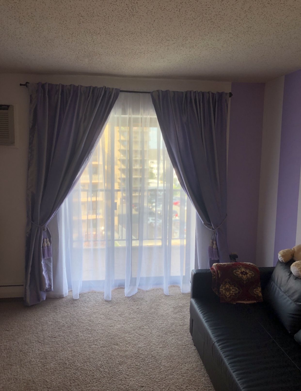 European Style Curtains Pink/Purple Set