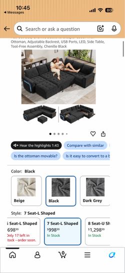 NEW 7-Seat Sectional Sleeper Sofa w/ Storage + Ottoman — FREE DELIVERY — $500