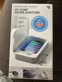 SHARPER IMAGE UV Clean Zone Phone Sanitizer Charger Portable Kills 99.9%...of Germs and Bacteria