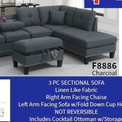 Amazing Deal! Sectional With Bonus Storage Ottoman! 
