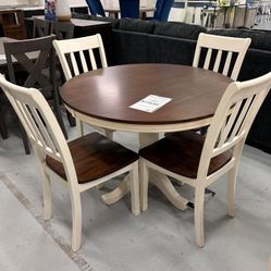 Whitesburg Round Dining Room Set Dining Table 4 Chairs 