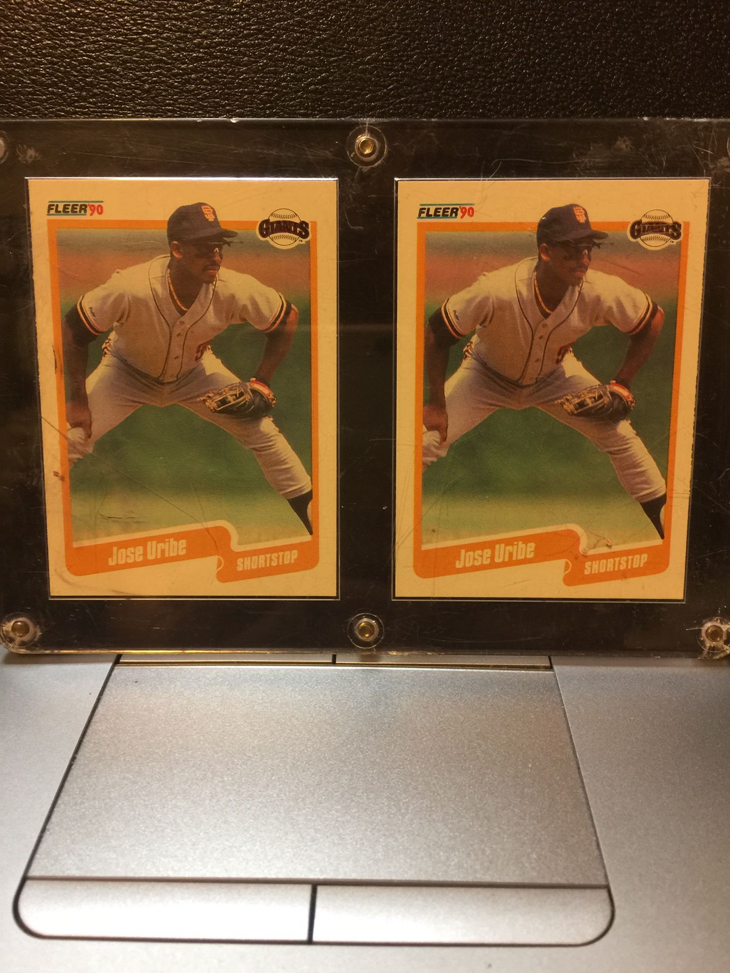 Jo2 Jose Uribe 1990 Fleer #97 “Birth Year Error 1-21-60” Both in Mint